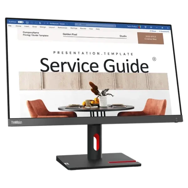 LENOVO S24i-30-20 23.8" Monitor, IPS panel ,1920 x 1080, Input connectors-VGA+HDMI 1.4 ,Cables – Image 2