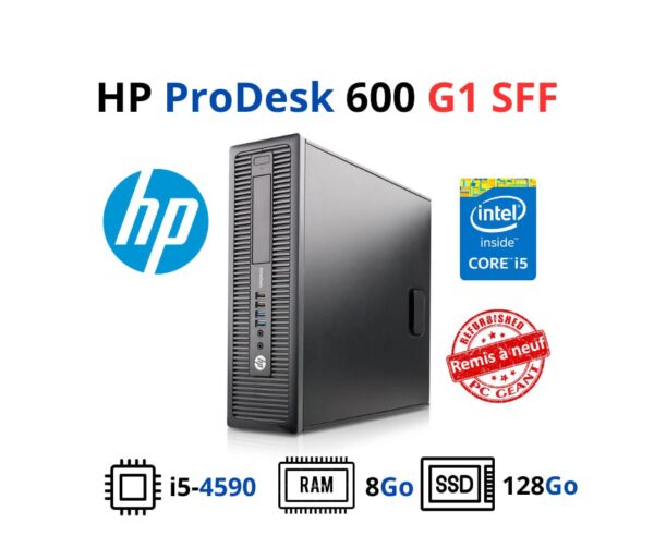 HP ProDesk 600 G1 SFF Core i5-4570 I 8Go I 128Go SSD I Win 10 [Remis à Neuf] – Image 4