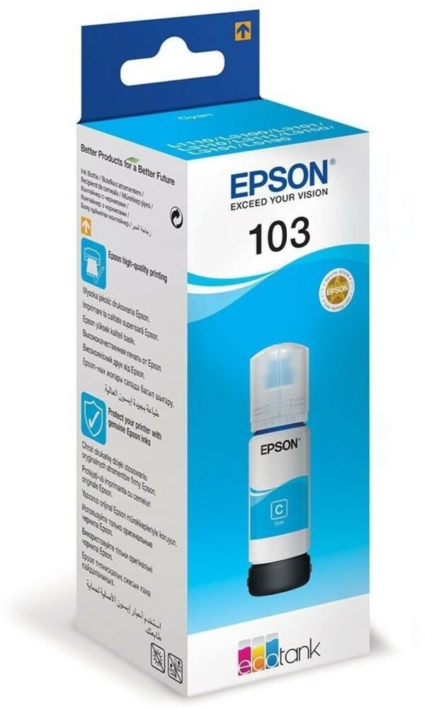 EPSON 103 EcoTank Cyan ink bottle