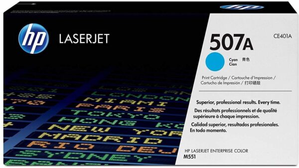 HP 507A Cyan Original LaserJet Toner CartridgeHP LJC MFP M575/M570/M551 Cyan Crtg