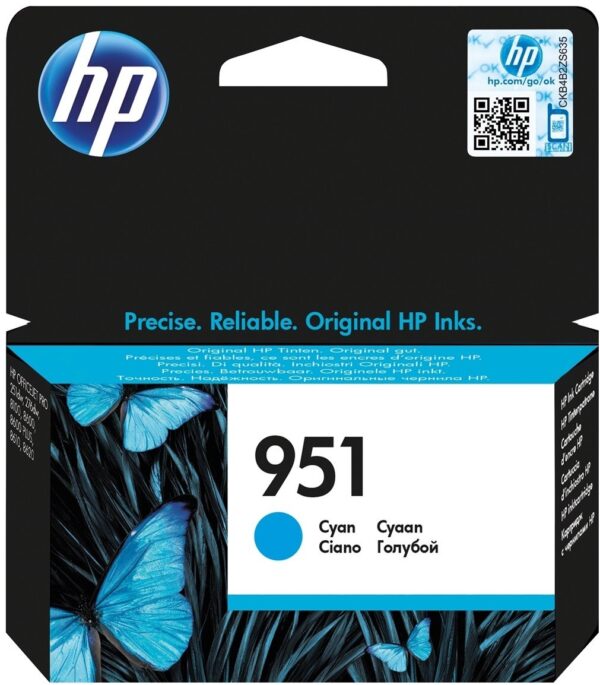 HP 951 Cyan Original Ink CartridgeHP Officejet Pro 251/276/8100/8600/8610/8616/8620