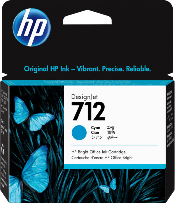 HP 712 29ml Cyan Ink Cartridge T630/T230