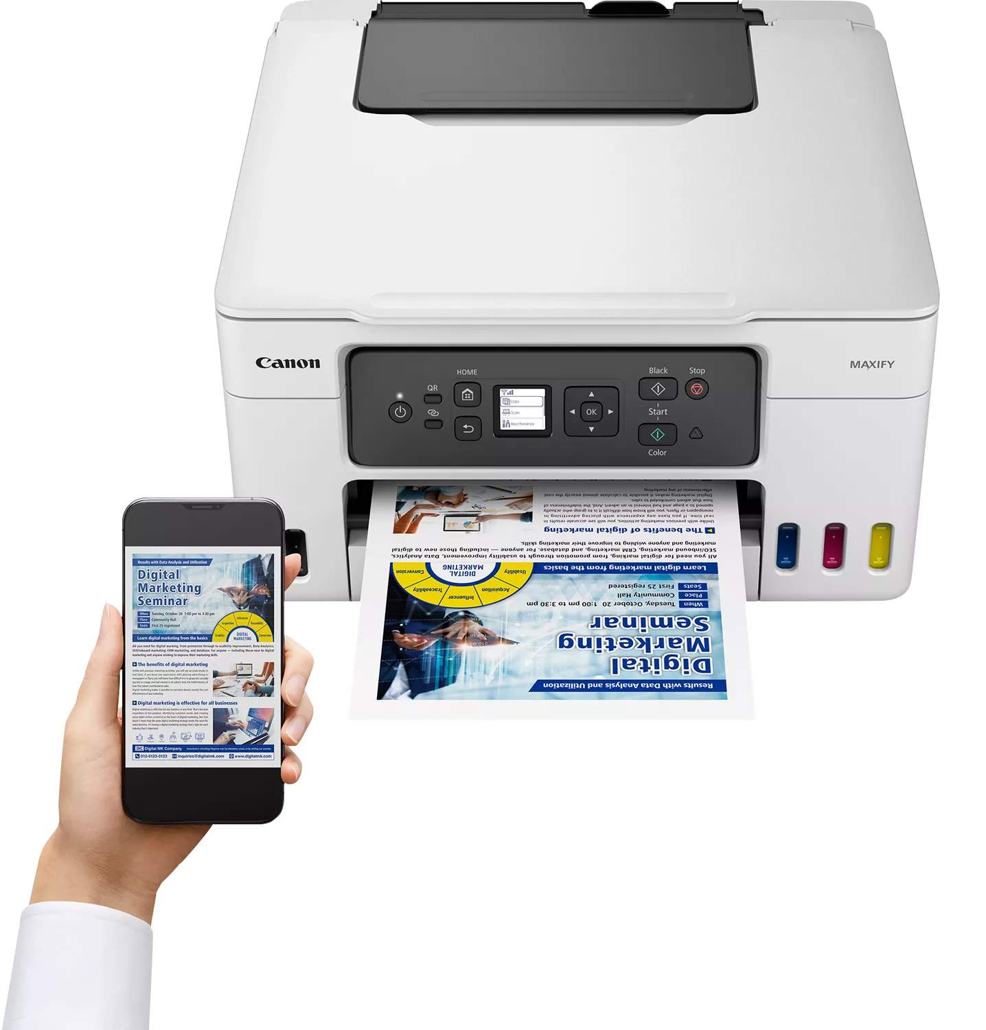 Canon Jet d'encre MAXIFY GX3040 MFP 3en1 Wifi Couleur A4 18 B&WPPM 13PPMCOL 12M