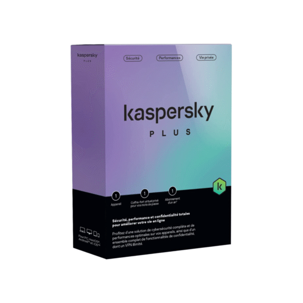 Kaspersky Plus (équivalent à Internet Security) - 1 Poste / 1 an