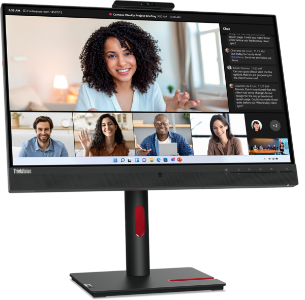 Écran 23,8" Full HD Lenovo ThinkVision T24mv-30 avec Webcam