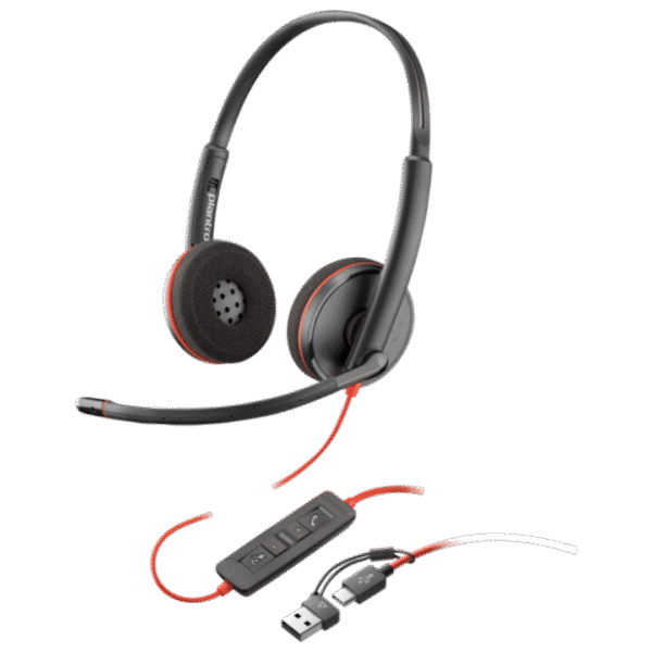 Micro-casque POLY Blackwire 3220 stéréo USB-C + adaptateur USB-C/A