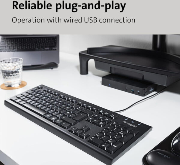 Clavier filaire Kensington ValuKeyboard USB - AZERTY – Image 2